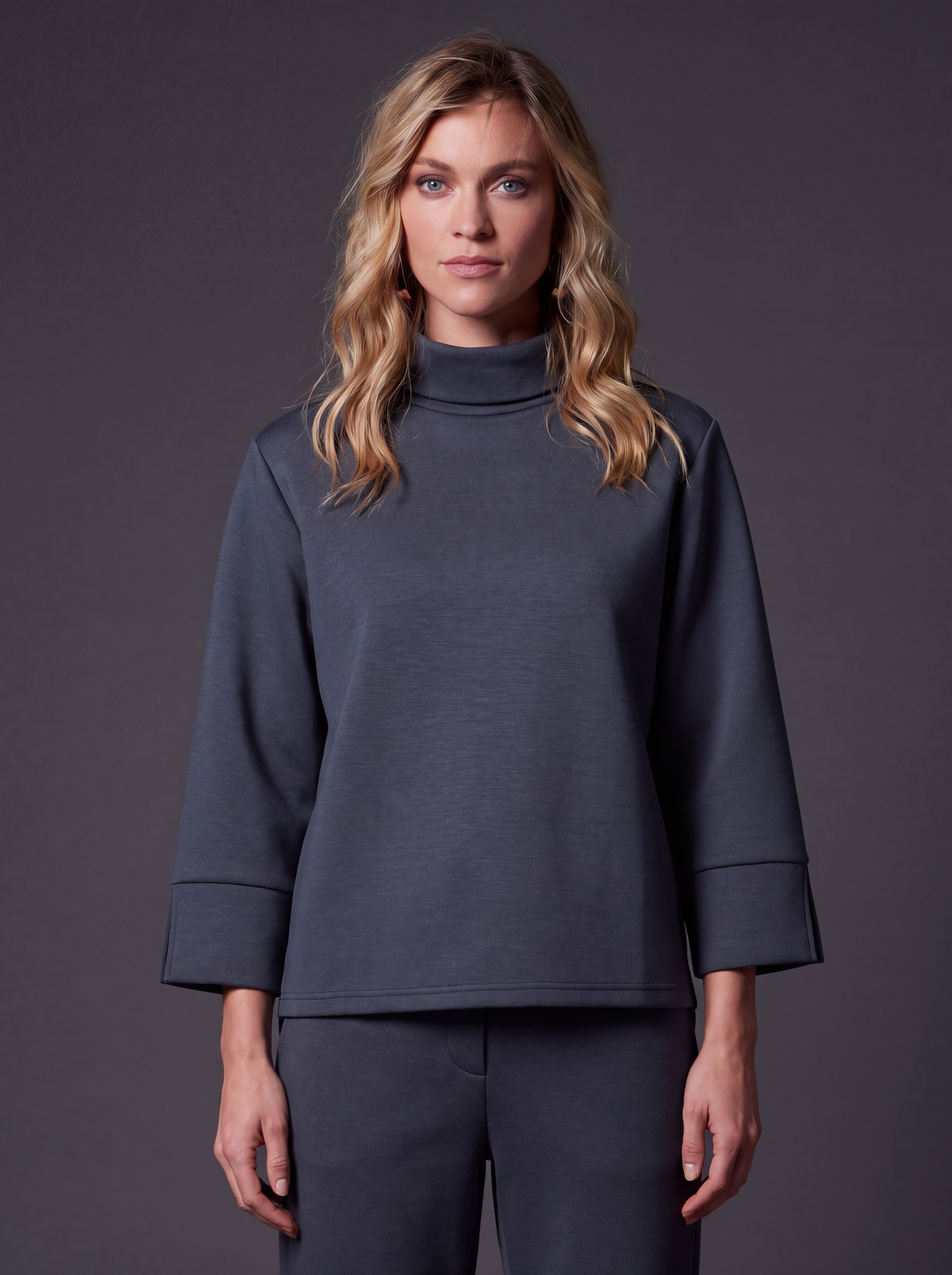 Dámska mikina so stojačikom BROADWAY NYC FASHION SCUBA BLUE GRAPHITE Modrosivá s.WEAR 1